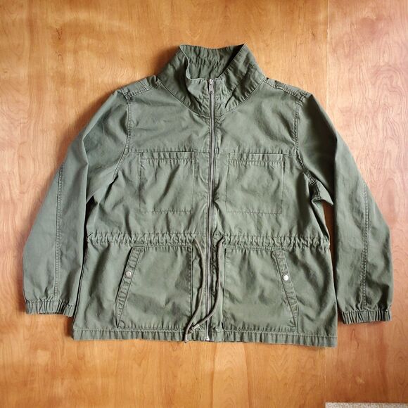 Old Navy Field Jacket XXL Olive Green Military Style Utility Chore Barn Coat - Picture 2 of 8